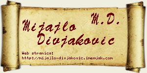 Mijajlo Divjaković vizit kartica